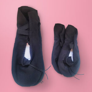 Black canvas split soles